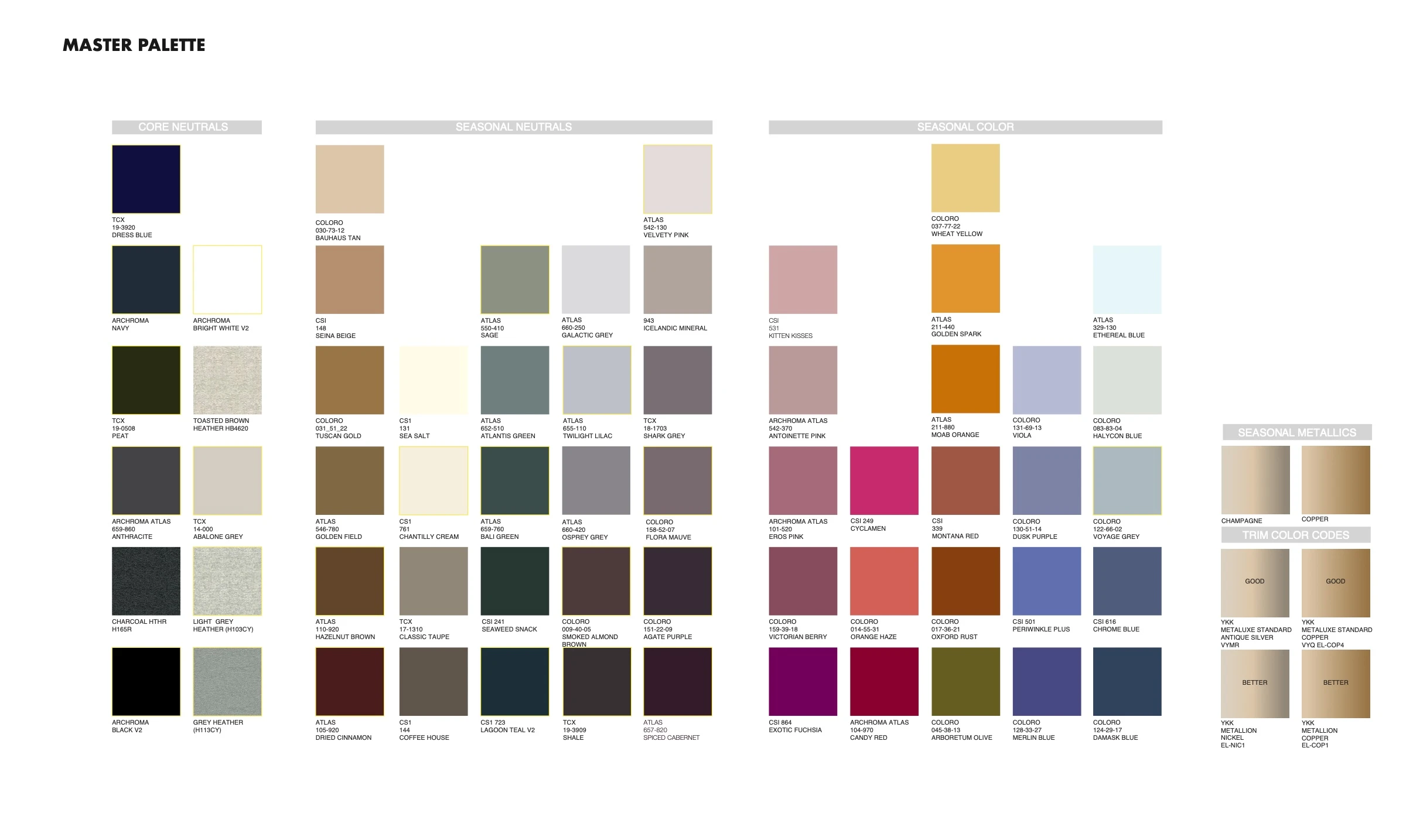 Master Color Palette